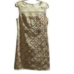 Adrianna Papell Lightweight Cream
Embroidered Lace Sheath Dress
Lined Sz 10‎ NEW